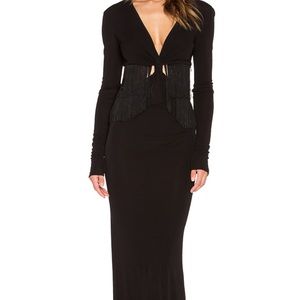 Wanda Fringe Gown in Black by Rachel Zoe